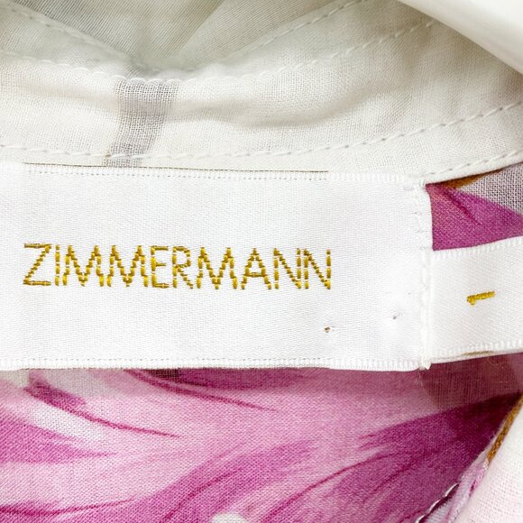 Zimmermann Floral Print Long Sleeve Button-Up Top Size: S - Picture 5 of 8